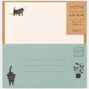 미도리 편지 세트 91802542 에고 고양이 패턴