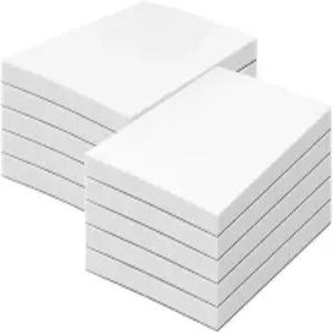 뒷면에 칩보드가 있는 3인치 x 5인치 흰색 메모 패드 할 일 목록 알림 스케치를 위한 빈 검게 칠한 상단