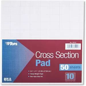 TOPS 단면 패드 8-1/2인치 x 11인치 상단 그래프 규칙(10 10) 50장(35101)