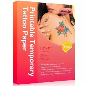 잉크젯 프린터용 스탬프 컬러 인쇄 가능한 임시 타투 페이퍼 8.5 X11 30매 DIY 스티커 피부 맞춤형