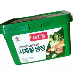 해찬들 사계절 쌈장 3k 4개 업소용 대용량 식자재