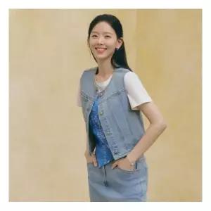 씨 Si 정가219000 절개 라인 스티칭 포인트 라운드넥 베스트 SMVKE1708 1213593