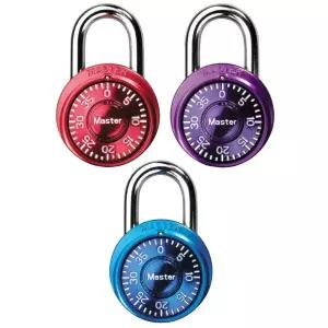 Master Lock 사물함 자물쇠 미니 콤비네이션 패드록 3팩 색상 랜덤 1533TRI