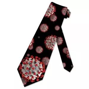Three Rooker Virus Ties 남성용 코로나 세포 의료용 넥타이 과학 바이러스 타이, 블랙.