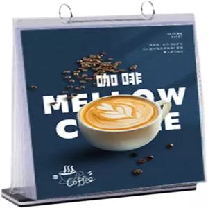 카펜다 아크릴 간판 스탠드 8.5 x 11 T자형 양면 카드 디스플레이 플립 바인더