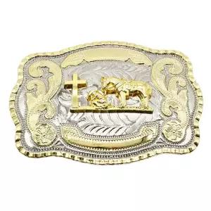 WMG 남성용 여성용 웨스턴 벨트 버클 - Praying Rodeo 카우보이 남성 최대 5.1cm(2인치) 벨트에 적합, 프라
