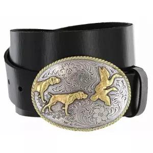 Western American Eagle 사냥개 버클 정품 풀 그레인 가죽 캐주얼 진 벨트 38mm(1-1/2인치) 너비, H8158-