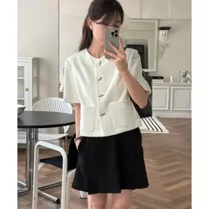 드로우핏 우먼 DRAWFIT WOMEN 시니 트위드 반팔 자켓 [IVORY] DFWMJK4201IV 386934