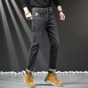남성 데님 바지 와이드핏 롱 청 스판 스키니팬츠 봄가을 조거 루즈핏 자수 캐주얼 MF3