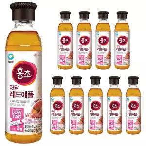 청정원 홍초 저당 레드애플 500ML x 10개과일식초 희석 음료 음료수
