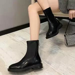 기모 안감 미들 부츠 편한 신발 뒷지퍼 3.5cm 캐주얼 미디부츠 방한부츠 발편한부츠