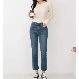 [깨비몰] 여성 하이웨스트 밑단커팅 워싱청바지 팬츠 (8531123A)