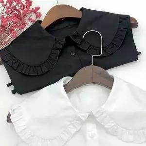 여성 프릴 데일리 디자인 레이어드 이너 페이크 카라 레이어드카라 블라우스카라