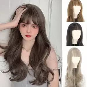 2023 긴머리 웨이브 통가발 롱 자연스 앞머리통가발