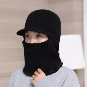 방한모자 넥워머 털모자(블랙) 남녀용 방한모