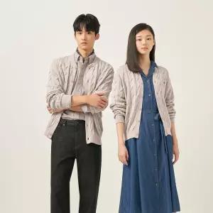 빈폴 멘 코튼 케이블 라운드 카디건 베이지 BC585AC18A 18A