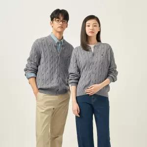 빈폴 멘 코튼 케이블 라운드 카디건 그레이 BC585AC183 LL