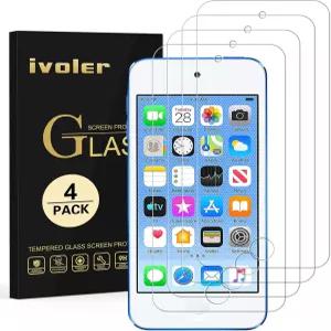 4팩 iVoler 강화 유리 화면 보호기 호환 아이팟 터치 7G 2019 6G 5G 7세대 0.2mm 초박형 9H 경도 2.5D 원형