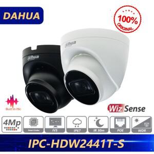 Dahua 오리지널 IPC-HDW2441T-S 4MP IR 고정 초점 안구 WizSense 네트워크 카메라 차량  인간 감지 MIC 내
