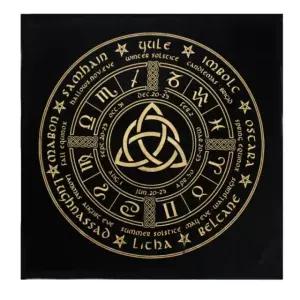 생명의 크리스탈 격자 벨벳 타로 카드 제단 점성술 보드 Leather card holder