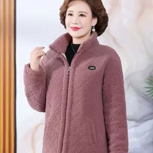중년 양털 뽀글이 후리스 엄마옷 빅사이즈 점퍼 여성 자켓