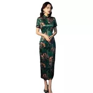 베트남아오자이의상 복고풍 컬러 전통의상 치파오 옷 화려한 의류 우아한 아오자이 슬림