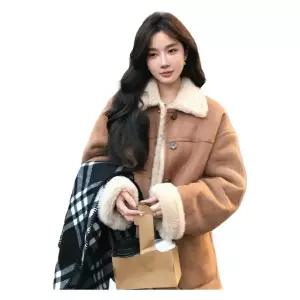 여자무스탕자켓 여성 인조퍼 양털 하프 가을 페이크 무스탕자켓