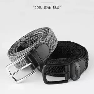 스트레치 우븐 투어 다크네이비 골프 벨트 퍼포먼스 화이트