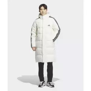 매장정품 아디다스 ADIDAS 3-스트라이프 레귤러 핏 롱 다운 패딩 - 화이트 JZ8732 711048