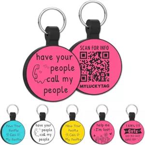마이럭태그 콰이어트 각인 실리콘 QR 코드 반려동물 ID 개인 맞춤형 반려견 및 고양이 목걸이 온라인