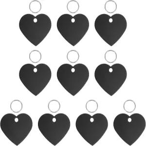 애완동물 ID 태그 개인 맞춤형 개 고양이 스테인리스 스틸 알루미늄 하트 모양 각인 빈칸 열쇠고리 38x33mm