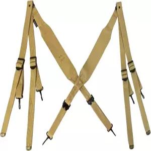 SMONT 2차 세계대전 미 육군 M936 전투 멜빵 표준 X 스트랩 복제 캔버스 웨빙 카키
