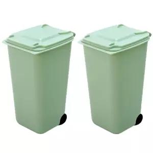 Amosfun 2pcs 홈 오용 쓰레기통 정리함 깔끔한 공간을 위한 스타일리시하고 기능적인