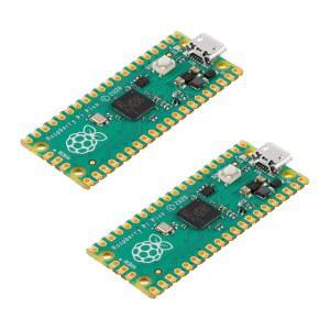 2Pcs 라즈베리 파이 피코 개발 보드, RP2040 듀얼 코어 ARM 코어텍스 M0+ 프로세서, 최대 133MHz 실행, C /C++ /Python 지원, SPI /I2C /UART 인터페이스와 통합된 2MB 쿼드 플래시 지원