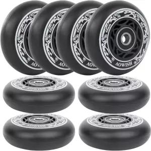 AOWISH 8팩 68mm 인라인 스케이트 휠 야외 아스팔트 포뮬러 공격적인 롤러 블레이드 90a 링 ABEC9 및