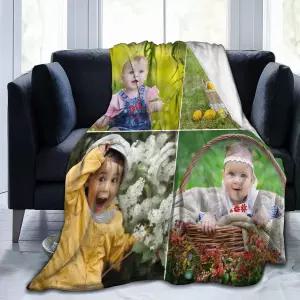 QETXVI 맞춤 담요 사진 성인 생일 크리스마스 할로윈 아빠 발렌타인 선물 40x 50