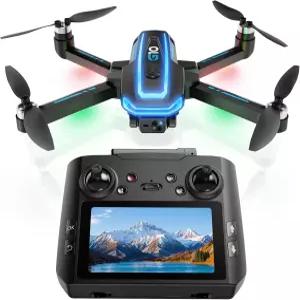 4K 카메라가 장착된 GPS 드론 HD 화면 리모컨 긴 비행 시간 및 팔로우 미 초급용 플라이 쿼드콥터 오토