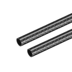 RC 비행기 쿼드콥터용 탄소 섬유 튜브 8x6x330mm 3K 롤 랩 유광 표면 2개