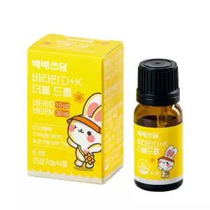 배배쓰담 아기 비타민D3 비타민K2 드롭 어린이 액상 영 유아 400IU 6ml