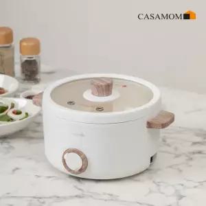 까사맘 세라믹 멀티 쿠커 1.5L 화이트 멀티 쿠커 다용도 미니 전기냄비