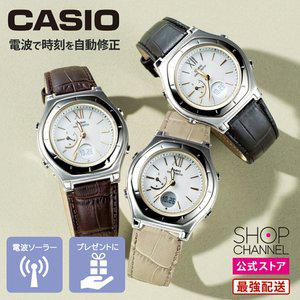LWA-M160L CASIO 카시오 웨이브 셉터 여성 전파 태양 시계 태양 시계 [숍 채널 공식] 가죽 밴드 토프