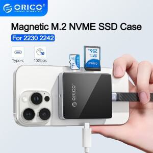 오리코 마그네틱 2230 2242 M.2 NVME SSD 케이스 10Gbps 타입-C PCIE TF PD 100W 외장 어댑터 아이폰 호환