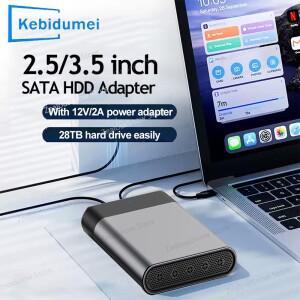 HDD 케이스 3.5인치 SATA to USB 3.1 어댑터 내장 팬 외장 하드 드라이브 디스크 인클로저 알루미늄 스틸 1