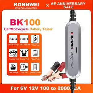 2026 최신 강화 버전 KONNWEI BK100 블루투스 5.0 자동차 오토바이 배터리 테스터 6V 12V 분석기 100~2000