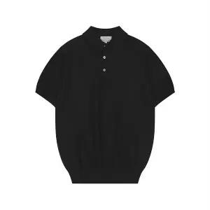 [벨리프]Essential Boucle Cotton Short-Sleeve Polo Knit (Black)