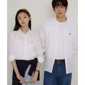 브랜드정품 빈폴 BEANPOLE MEN 남녀공용 리넨 솔리드 셔츠 화이트 153931