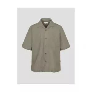 브랜드정품 빈폴 BEANPOLE MEN 리넨 혼방 솔리드 오픈카라 반소매 셔츠 베이지 (BC5465C28A) 154247
