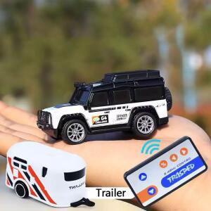 미니 Rc 자동차 Trasped 1:64 스케일 합금 5 채널 전기 원격 제어 데스크탑 차량 트레일러 미엄 소형 장난