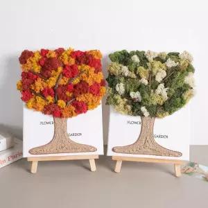 아트박스/플라워트리 스칸디아모스 공기정화 액자 이젤 우드 트리 set 47cm