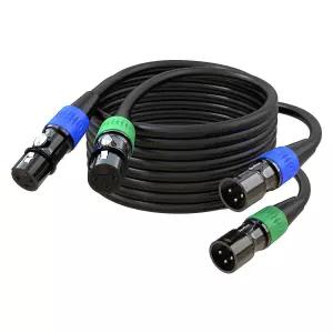 XLR 케이블 마이크 15피트 2팩 밸런스 스피커 3핀 골드 도금 남녀 혼합기용